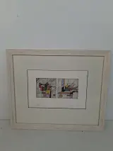 Gelimiteerde Geometrisch-Abstracte Diptiek Ets – Jürgen Bauer (Beckert) – kavel bij De Kringwinkel, Waardamme