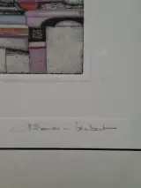 Gelimiteerde Geometrisch-Abstracte Diptiek Ets – Jürgen Bauer (Beckert) – foto 2 – kavel bij De Kringwinkel, Waardamme