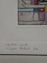 Gelimiteerde Geometrisch-Abstracte Diptiek Ets – Jürgen Bauer (Beckert) – foto 3 – kavel bij De Kringwinkel, Waardamme