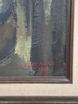 Expressionistisch Havengezicht met Vissersboten – Olieverf op Doek (H.J. Merckx, 1967) – foto 2 – kavel bij De Kringwinkel, Waardamme