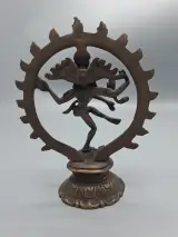 Authentiek Brons/Messing Shiva Nataraja Beeld – De Kosmische Danser – Spirituele Vintage Eyecatcher – kavel bij De Kringwinkel, Waardamme