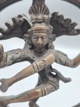 Authentiek Brons/Messing Shiva Nataraja Beeld – De Kosmische Danser – Spirituele Vintage Eyecatcher – foto 3 – kavel bij De Kringwinkel, Waardamme