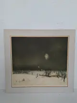 Gelimiteerde Kleurets/Litho: "Verger sous la neige" – Armand Apol naar Valerius de Saedeleer (1942) – kavel bij De Kringwinkel, Waardamme