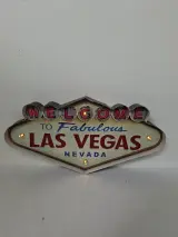 Vintage "Welcome to Fabulous Las Vegas" Verlicht Metalen Wandbord – Dé Blikvanger voor uw Mancave of Bar! – foto 2 – kavel bij De Kringwinkel, Waardamme