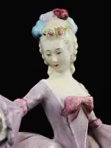 Franklin Porcelain Marianne 'The Minuet hand painted fine porcelain Museum of costume 1980 – foto 5 – kavel bij De Kringwinkel, Antwerpen