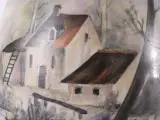 Decoratieve vintage vaas met huis en boom motief – foto 4 – kavel bij De Kringwinkel, Heverlee