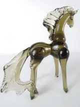 Vintage handgeblazen glazen paardenbeeldje - Murano-stijl – foto 2 – kavel bij De Kringwinkel, Heverlee