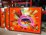 4x S. Rasmussen ‘Power of Colour’ origineel olieverfschilderij op doek – kavel bij Onlineveilingmeester, Hoogeveen