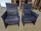 2x Lederen fauteuil blauw – kavel bij Onlineveilingmeester, Middelburg