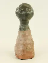 Charmant terracotta beeld - dromerige figuur in zalm en groen/grijs - 40,5 cm – foto 4 – kavel bij De Kringwinkel, Antwerpen