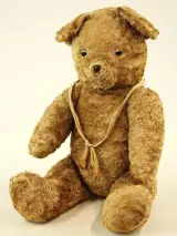 Knappe, vintage teddybeer uit 1963 - stro gevuld - 72 cm – foto 7 – kavel bij De Kringwinkel, Antwerpen