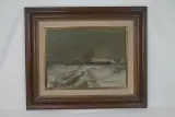 Olieverfschilderij: Klassiek winterlandschap – kavel bij De Kringwinkel, Brecht
