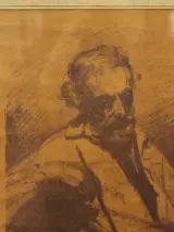 Gesigneerde litho portret van een man - genummerd 252/300 - Julien Van De Veegaete – foto 3 – kavel bij De Kringwinkel, Antwerpen