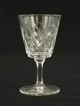 Set van 5 vintage kristallen likeurglazen met geslepen patroon – foto 4 – kavel bij De Kringwinkel, Antwerpen