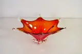 Rood-oranje glazen schaal in Murano-stijl – foto 2 – kavel bij De Kringwinkel, Turnhout