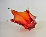 Rood-oranje glazen schaal in Murano-stijl – foto 4 – kavel bij De Kringwinkel, Turnhout