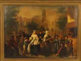 19e-eeuws genreschilderij – Olieverf op doek, niet gesigneerd – foto 2 – kavel bij De Kringwinkel, Antwerpen