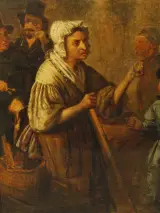 19e-eeuws genreschilderij – Olieverf op doek, niet gesigneerd – foto 11 – kavel bij De Kringwinkel, Antwerpen