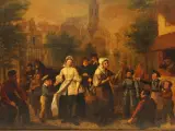 19e-eeuws genreschilderij – Olieverf op doek, niet gesigneerd – foto 13 – kavel bij De Kringwinkel, Antwerpen