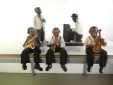 Set van 5 decoratieve jazzmuzikanten beeldjes – kavel bij De Kringwinkel, Heverlee