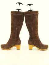 UGG Australia - bruine suède laarzen met houten hakken - zo goed als nieuw – foto 2 – kavel bij De Kringwinkel, Antwerpen
