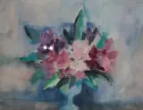 Aquarel, Maya Wildevuur, Rodondendrons op moederdag, 1990 – kavel bij Onlineveilingmeester, Groningen