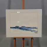 Aquarel, Maya Wildevuur, Het wad, 1986 – foto 2 – kavel bij Onlineveilingmeester, Groningen