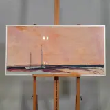 Kunstwerk in lijst, zijde, Maya Wildevuur, Compositie, 1987 – foto 2 – kavel bij Onlineveilingmeester, Groningen
