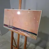 Kunstwerk in lijst, zijde, Maya Wildevuur, Compositie, 1987 – foto 6 – kavel bij Onlineveilingmeester, Groningen