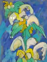 Gouache, Maya Wildevuur, Dovenetel, 1987 – kavel bij Onlineveilingmeester, Groningen