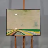 Kunstwerk in lijst, Maya Wildevuur, Landschap, 1987 – foto 2 – kavel bij Onlineveilingmeester, Groningen
