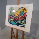 Zeefdruk in lijst, Maya Wildevuur, Vogel vissen, 1992, 36/175 – foto 4 – kavel bij Onlineveilingmeester, Groningen
