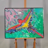 Acryl schilderij, Maya Wildevuur, Papagaai, 1994 – foto 2 – kavel bij Onlineveilingmeester, Groningen