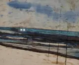 Zijde collage, Maya Wildevuur, Strand, 1986 – kavel bij Onlineveilingmeester, Groningen