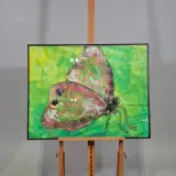 Kunstwerk in lijst, Maya Wildevuur, Vlinder, 1990 – foto 2 – kavel bij Onlineveilingmeester, Groningen