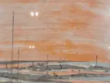 Zijde collage, Maya Wildevuur, Compositie zalmkleurig, 1987 – kavel bij Onlineveilingmeester, Groningen