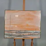 Zijde collage, Maya Wildevuur, Compositie zalmkleurig, 1987 – foto 2 – kavel bij Onlineveilingmeester, Groningen