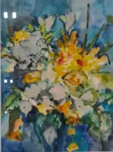 Aquarel, Maya Wildevuur, Boeket, 1990 – kavel bij Onlineveilingmeester, Groningen