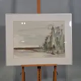 Aquarel, Maya Wildevuur, Landschap, 1986 – foto 2 – kavel bij Onlineveilingmeester, Groningen