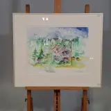 Aquarel, Maya Wildevuur, Mosjoen Noorwegen, 1991 – foto 2 – kavel bij Onlineveilingmeester, Groningen