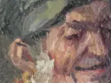 Sfeervol olieverfschilderij - Boereninterieur met Pijprokende Man - M. Boumans – foto 5 – kavel bij De Kringwinkel, Heverlee