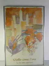 "Giallo come l'oro" – Toscaanse Cultuurposter – kavel bij De Kringwinkel, Heverlee