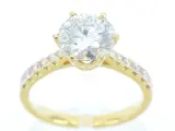 Geelgouden ring met een grote natuurlijke diamant van 2.03 carat – kavel bij Onlineveilingmeester