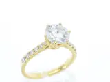 Geelgouden ring met een grote natuurlijke diamant van 2.03 carat – foto 4 – kavel bij Onlineveilingmeester