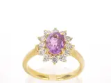 Gouden ring met diamanten en 1.53 carat pink sapphire – kavel bij Onlineveilingmeester