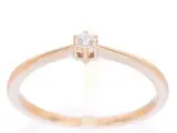 Rosegouden ring solitaire met een briljant geslepen diamant – kavel bij Onlineveilingmeester