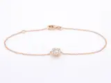 Rosegouden armband met een diamanten bedel – kavel bij Onlineveilingmeester