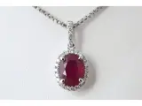 18 carat witgouden hanger met diamanten en robijn, excl. ketting – kavel bij Onlineveilingmeester