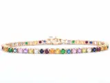 Rosegouden tennisarmband met multi colour edelstenen – kavel bij Onlineveilingmeester