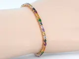 Rosegouden tennisarmband met multi colour edelstenen – foto 2 – kavel bij Onlineveilingmeester